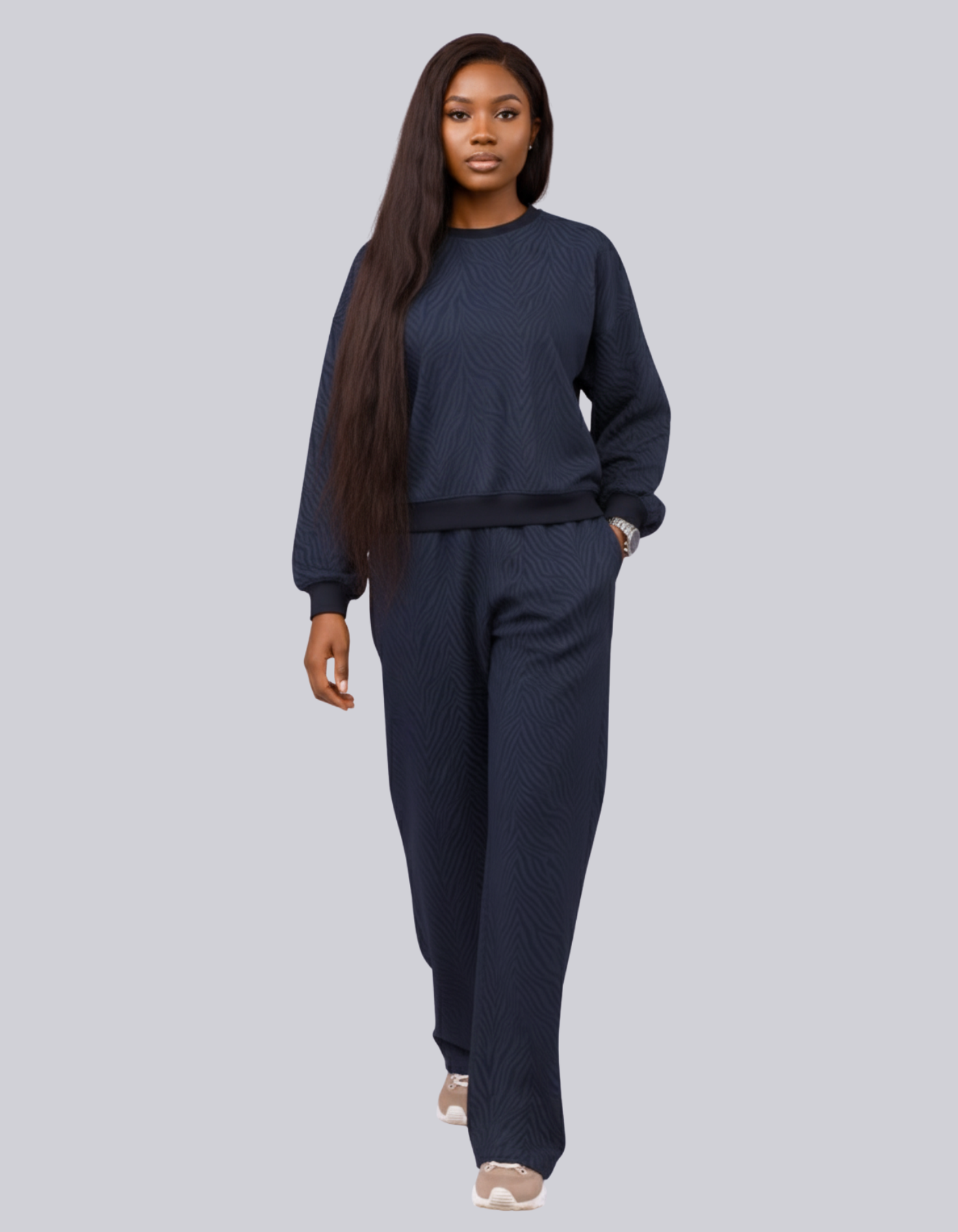 Zebra Stripe Damask Luxe Set (Long sleeve)